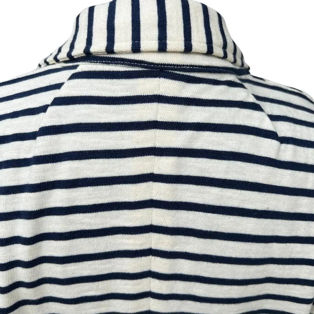 J.CREW size M blazer cream with navy stripes cotton